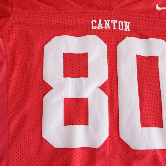 Vintage 90S Nike Red Label Canton #80 Game Worn  Real Football Jersey Size Large - Picture 6 of 16